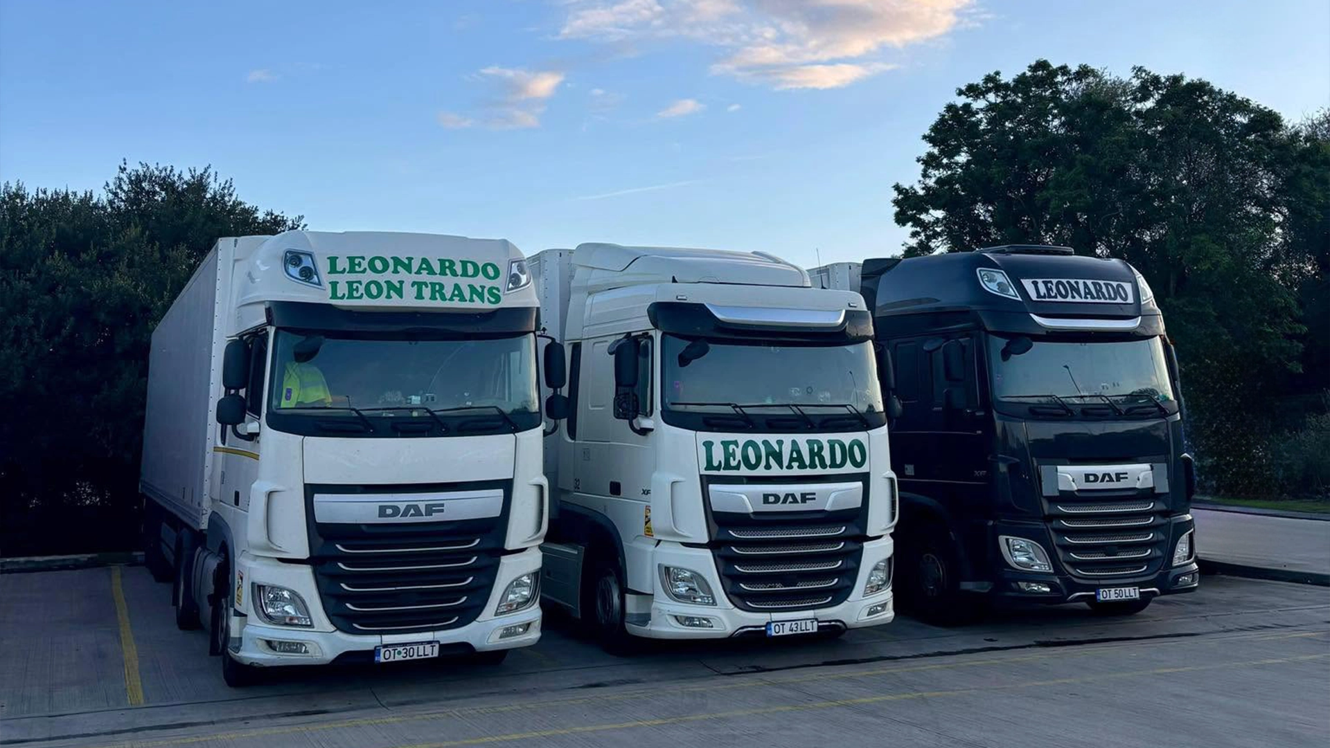O mica parte din flota de camioane DAF cu care transportam international
